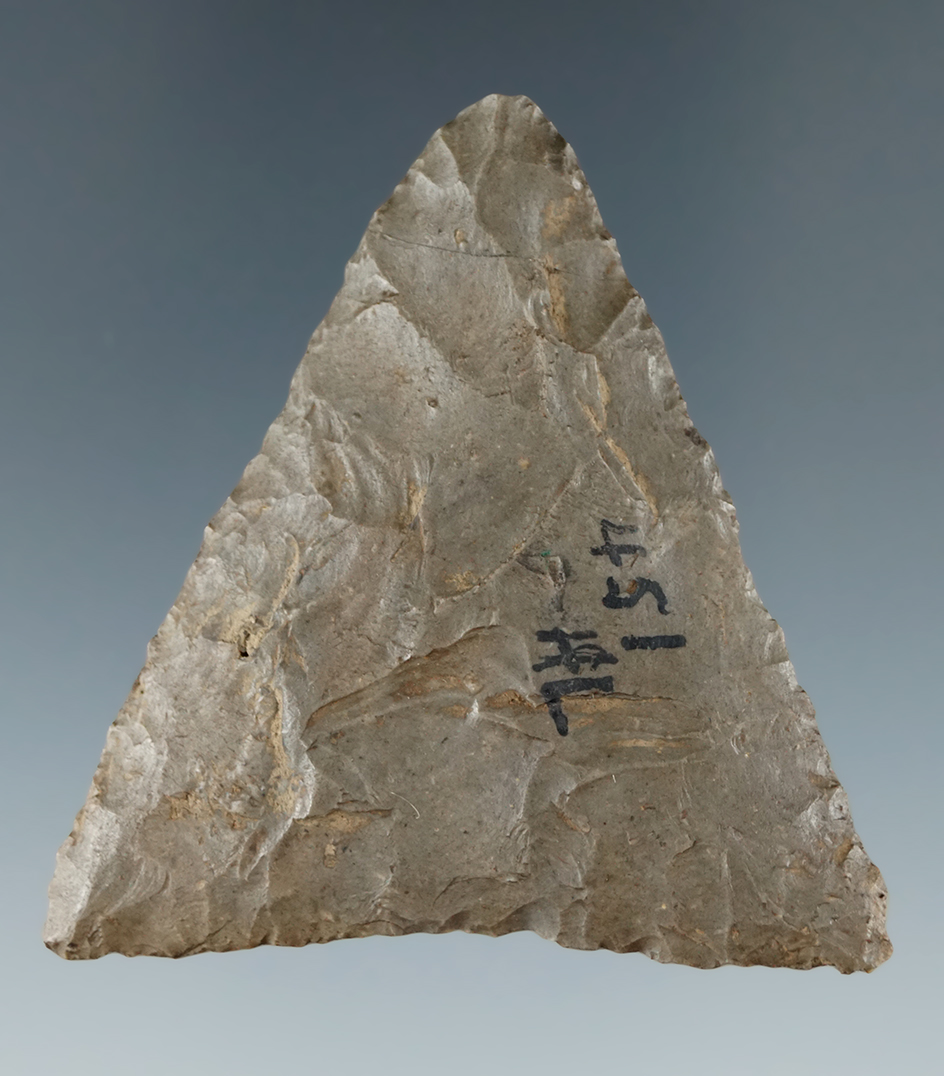 Large for type! 2 1/8" Triangle made from Esopus chert found in New York.