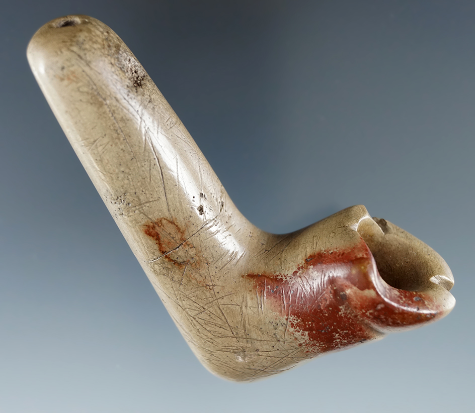 Pictured! 3 5/16" Pipestone Hoof Effigy Pipe found in Chautauqua County New York.