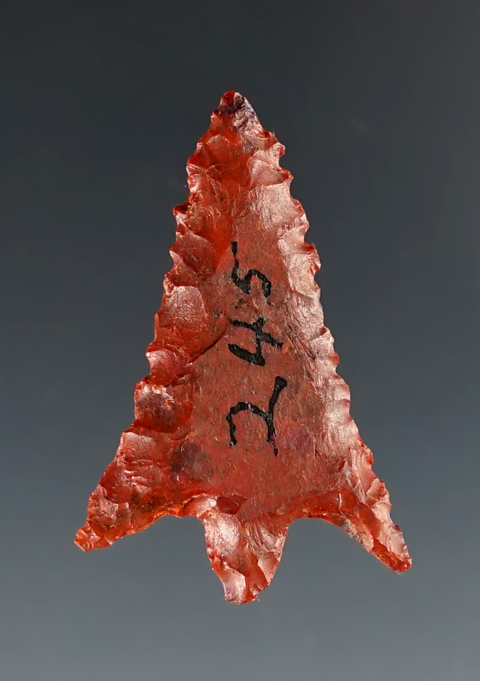 1 1/4" Columbia River Gem point made from beautiful red Jasper, found in Washington. 