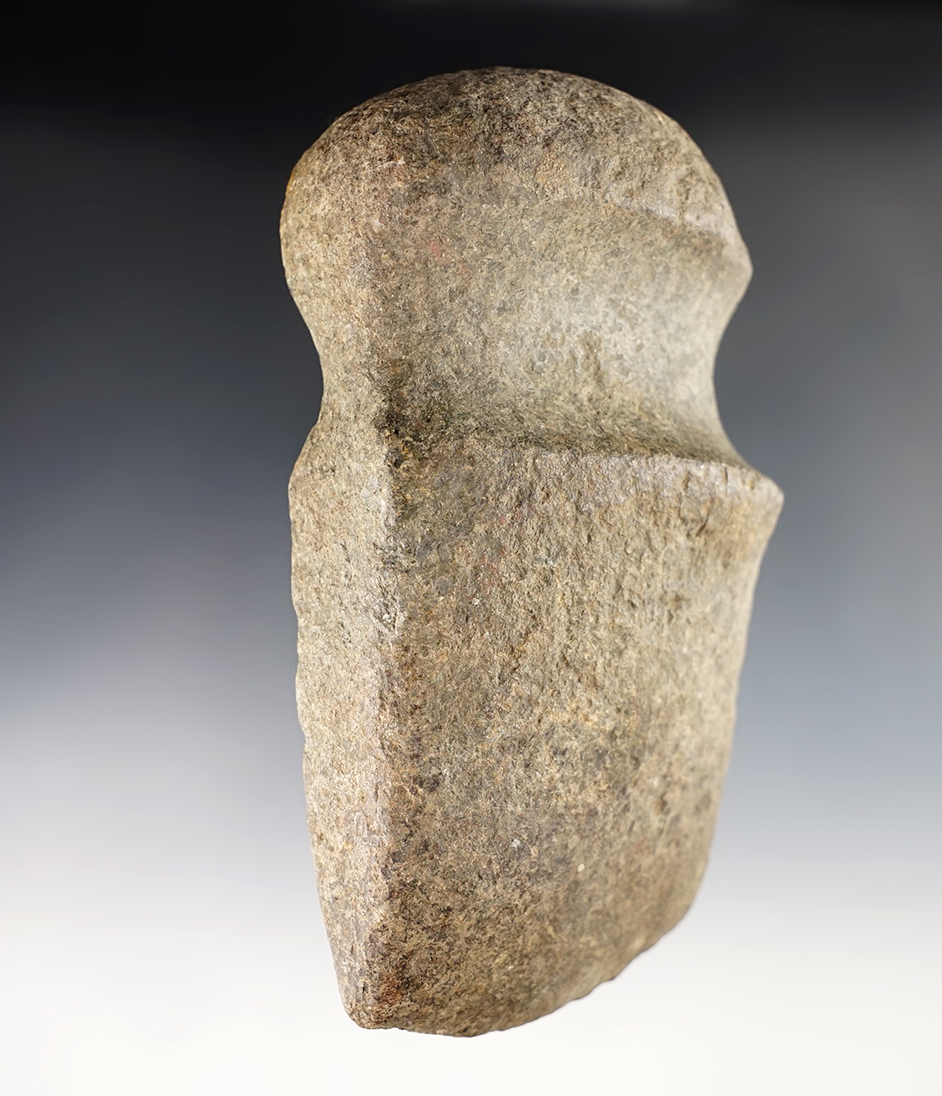 5 3/8" long 3/4 Groove Axe made from patinated Hardstone. Nice defined ridges. Ohio.