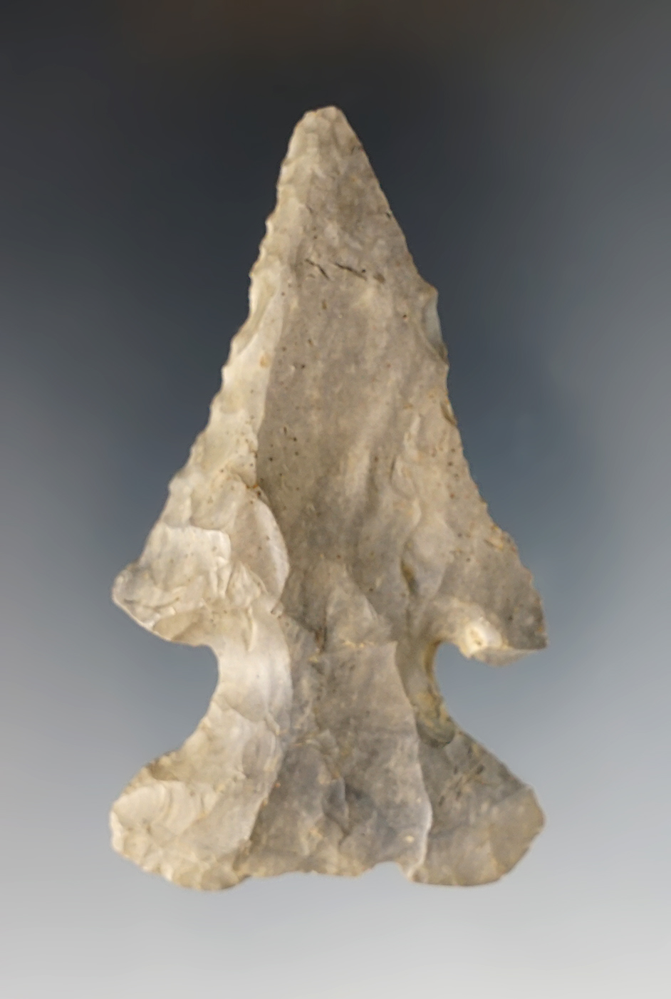 Nice 2 7/8" steeply beveled Archaic Thebes found in Crawford Co., Ohio.