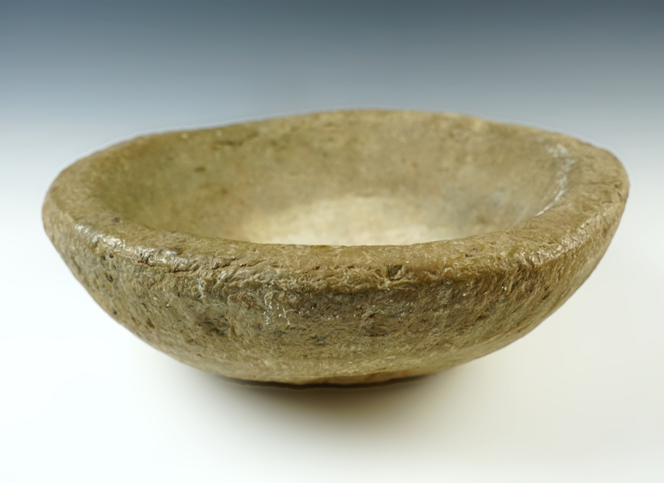 11" diameter Stone Bowl that is well styled. Exact find location is unknown.