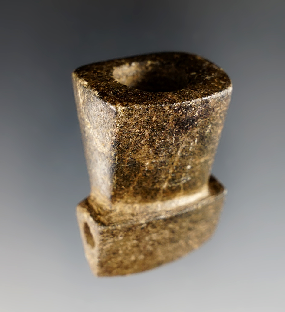 Exceptional 2" Brown Steatite Ft. Ancient Pipe found in Brown Co., Ohio in the Eagle Creek area.