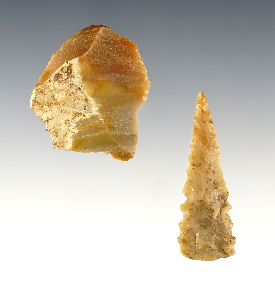 Pair of artifacts found together. Found in Warren Co., Ohio. Ex. Walter "Bud" Blum collection.