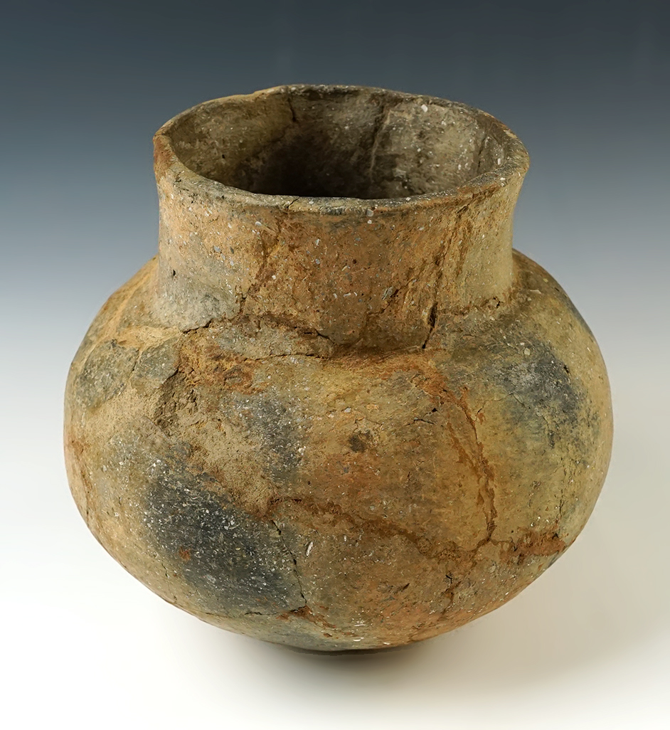 6 1/4" tall x 5 3/4" wide Mississippian Water Bottle - Mississippi Co., Arkansas.