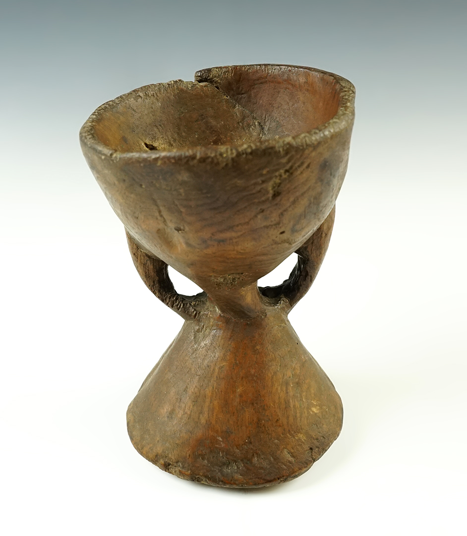 5 1/2" tall x 4 1/4" wide Hand carved Burll Wood Cup. Recovered in New York.