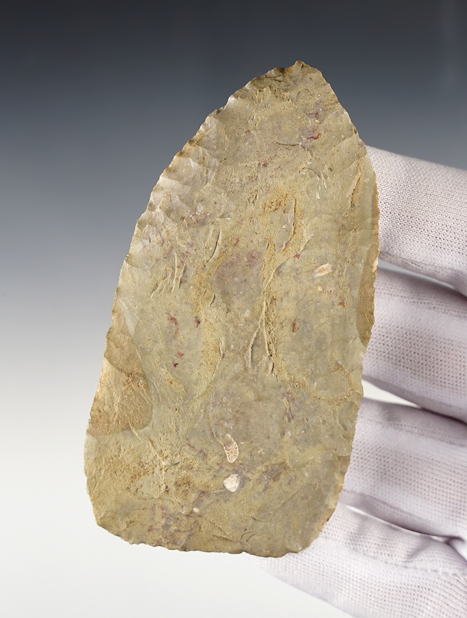 3 3/4" Ohio Hopewell Blade in excellent condition. Made from patinated gray Chert.