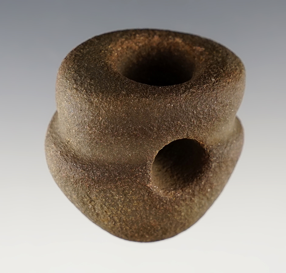 Fine 1 1/2" wide Ft. Ancient Sandstone Pipe found at the Riker Site in Ohio. 