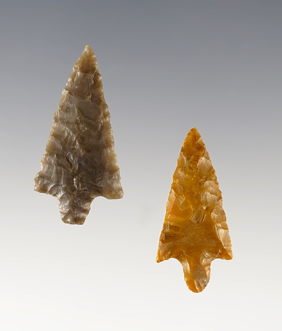 Pair of nicely made Rabbit Island Points found in the Western U.S. The largest is 1".