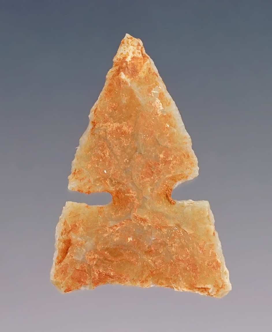 1 1/16" Washita with excellent flaking and style. Found by Al Cornwell in Major Co., Oklahoma. 