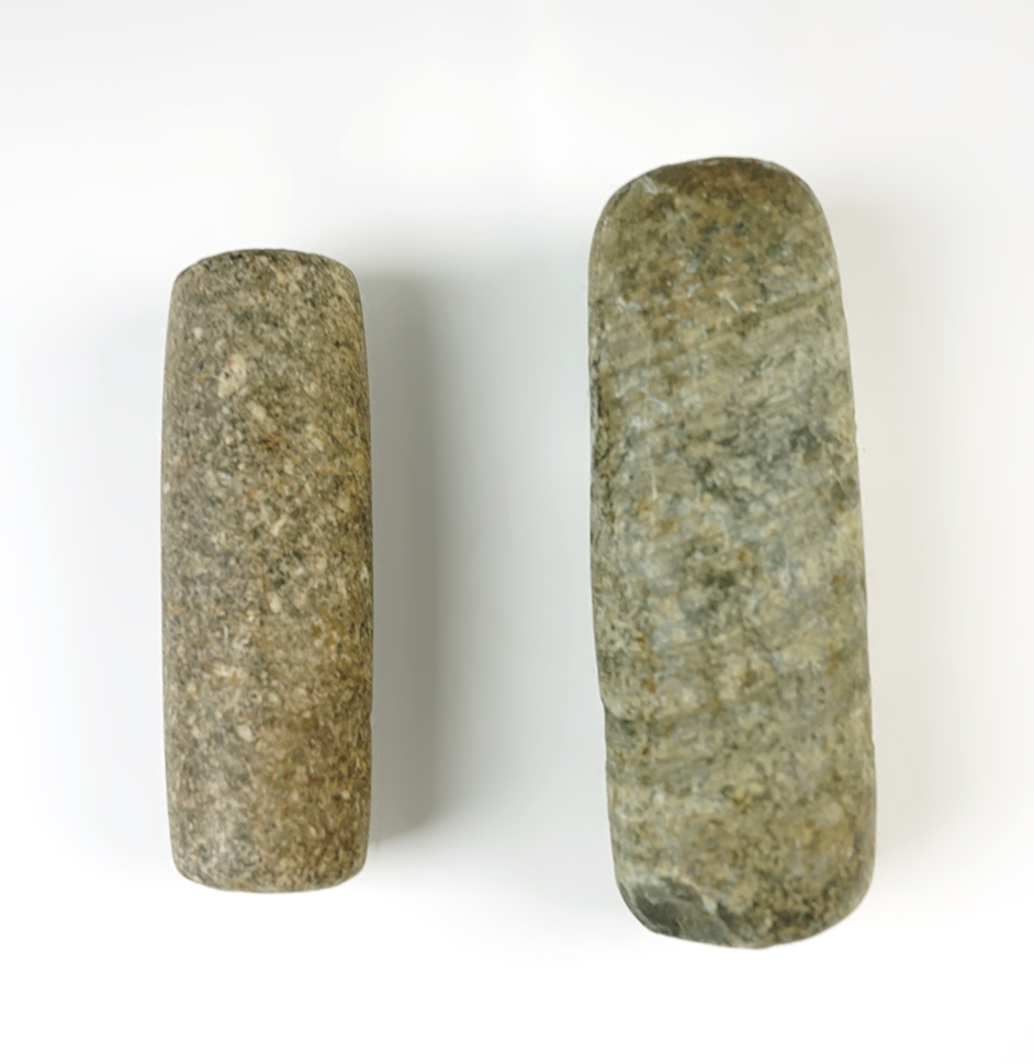 Pair of finely made Medicine Roller Pestles. Fayette Co., Indiana &  Ross Co., Ohio. The largest is 4 5/8".