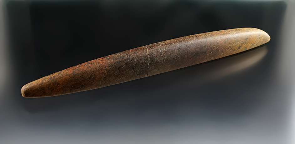 11 1/16" Ceremonial Pick -Hardstone with Mica Specks.  Ohio. Ex. Bell, Dr. Jim Mills. 