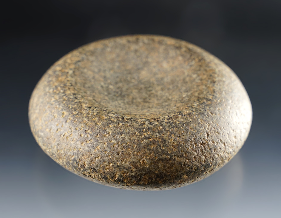 3 5/8" Double Cupped Discoidal - Hardstone - Midwestern U.S. Ex. Foremny. Bennett COA. 