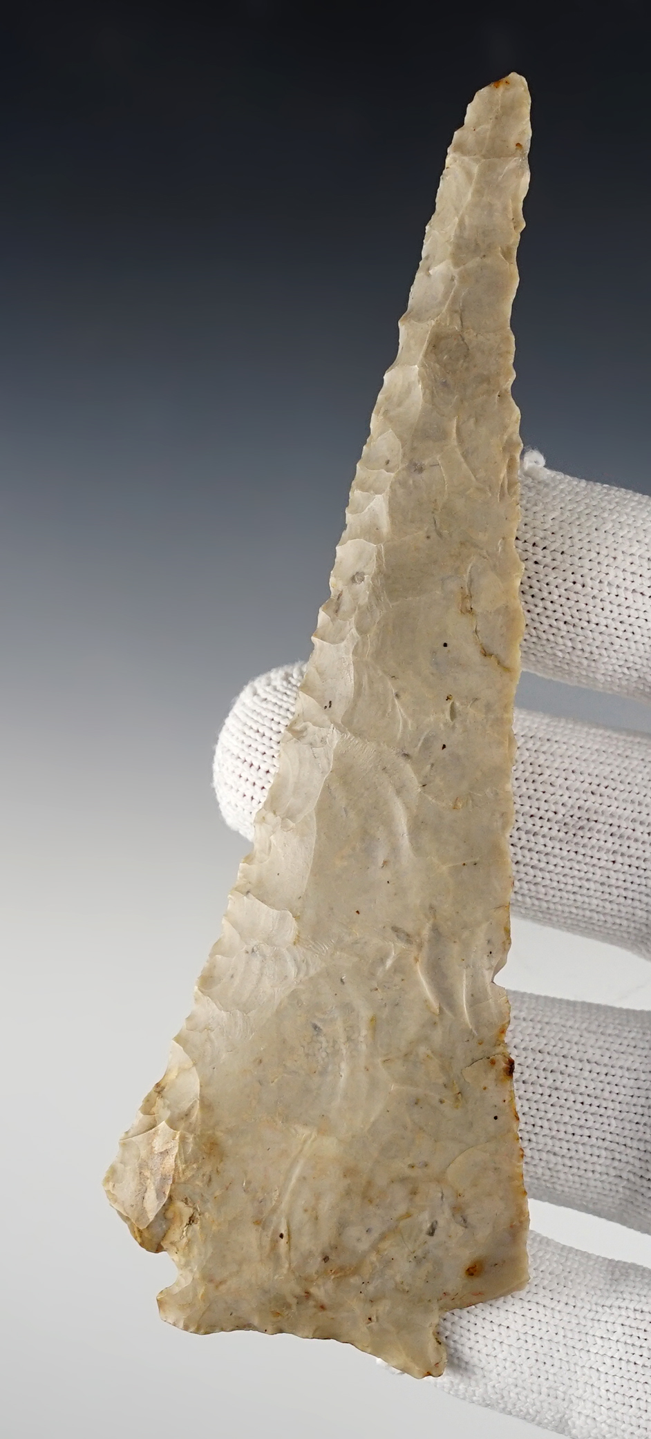 Large 5 1/4" Unfractured Decatur - Flint Ridge Flint. Miami Co., Ohio. Bennett COA.