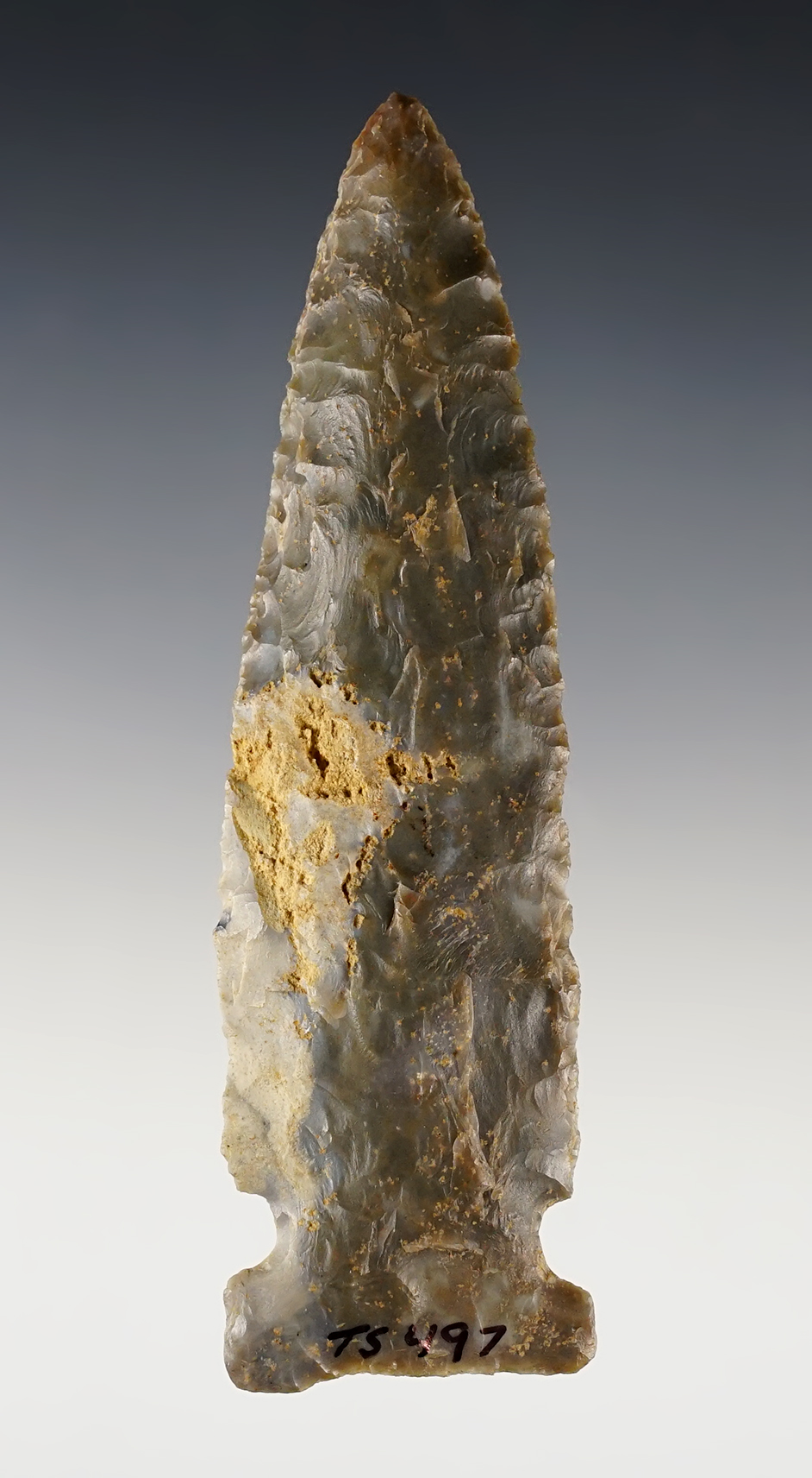 4 5/16" Newton Falls made from Sonora Flint, found in Kentucky. Dickey and Bennett COA's. 