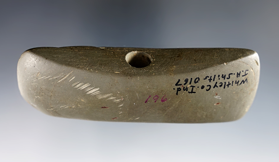 4 1/2" Double Bitted Axe Bannerstone - Indiana. Ex. C.C. Smith (#26), J.H. Shilts, Ex. Ramp.