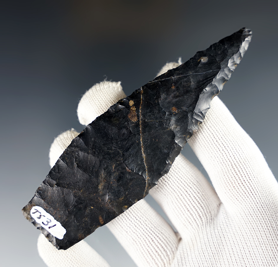 4 1/8" Lanceolate made from Zaleski Chert - Paulding, Ohio. Ex. Tom Sekula. Dickey COA. 