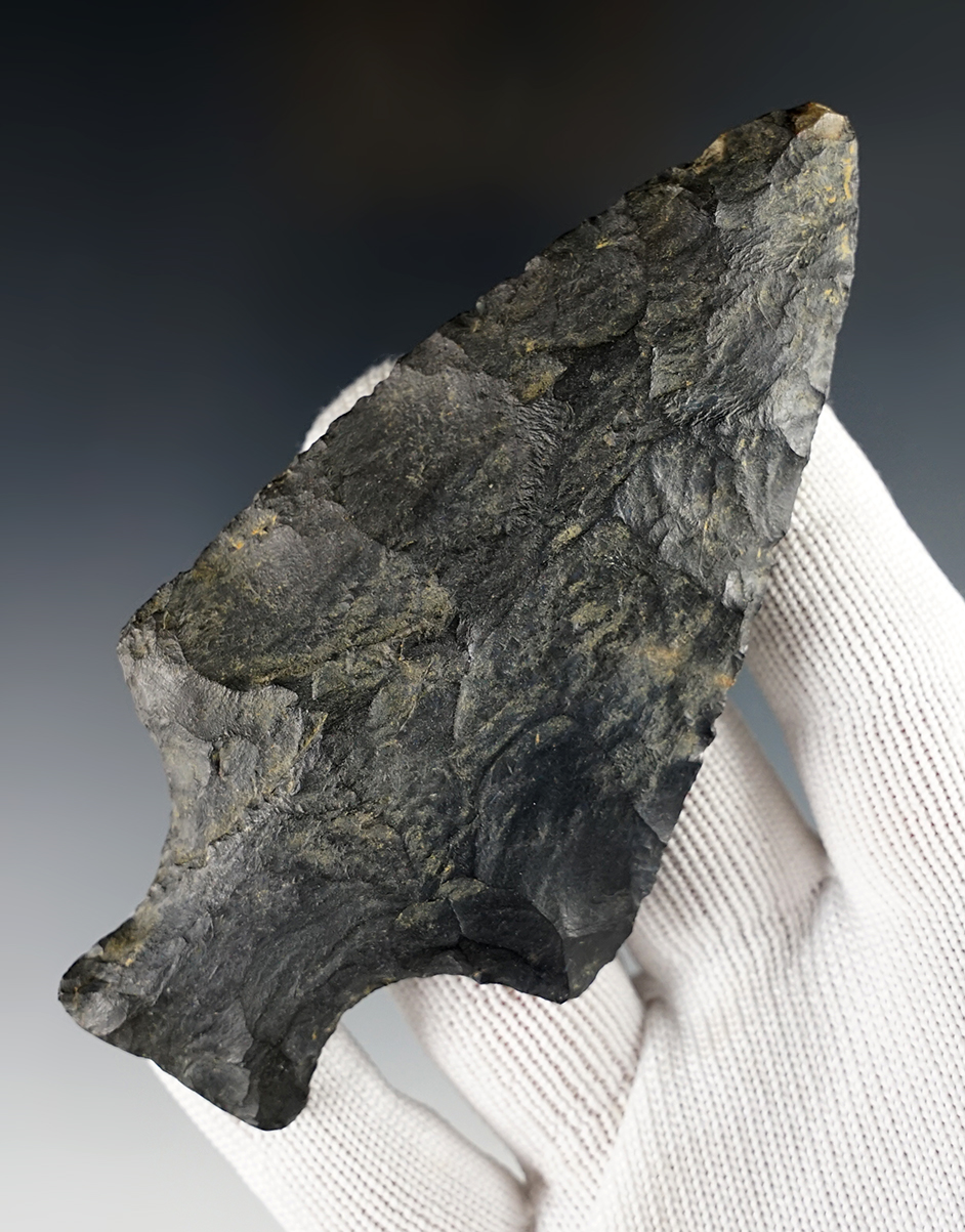 4 1/4" Ashtabula made from Coshocton Flint. Ashland Co., Ohio. Davis COA, G-8.
