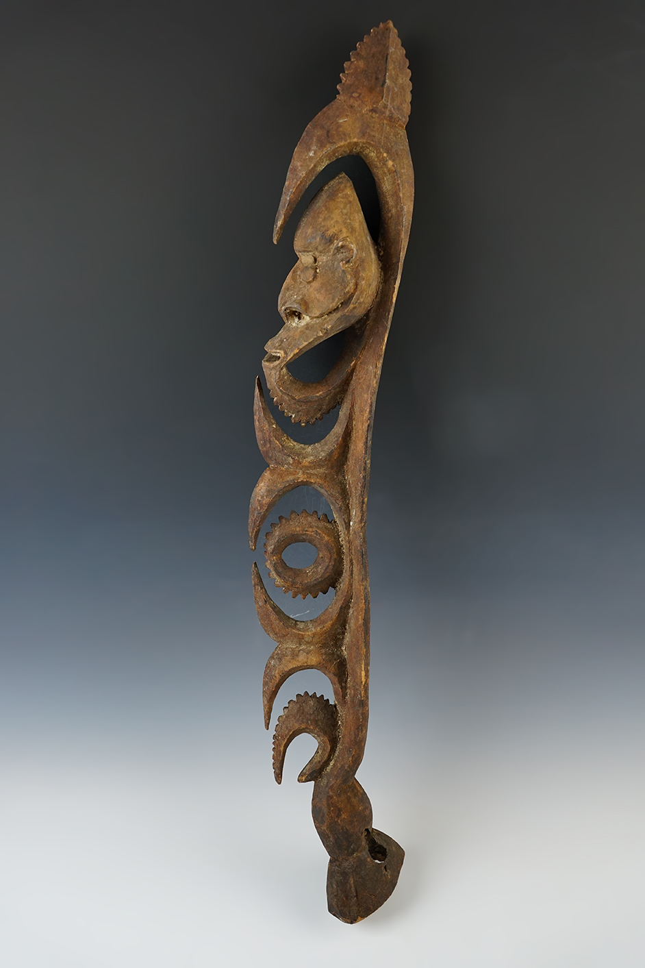 Large hand carved 25" long Wood Scepter. Excellent condition, likely Pacific Island or Africa.