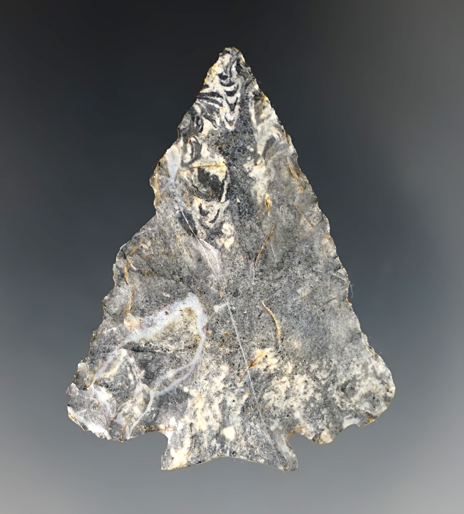 1 7/8" Decatur Fracture Base - Ohio. Coshocton Flint. Pictured ! Bennett COA. 