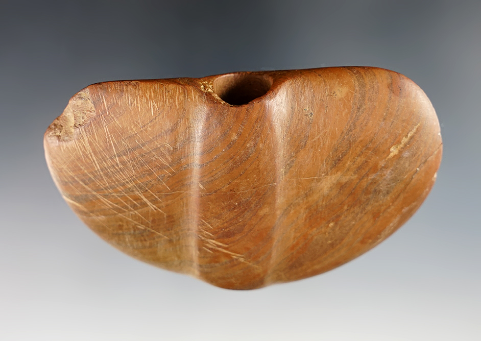 4 1/16" Slate Wing Bannerstone - Ohio by Mel Helms at the Baum Village Site in the 1930's.