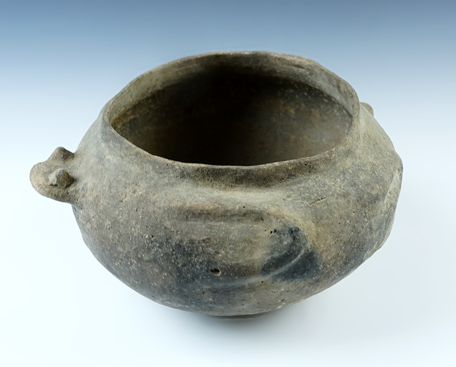 8 1/2" x 4 1/2"  Frog Effigy Pottery Bowl - likely Arkansas area. 