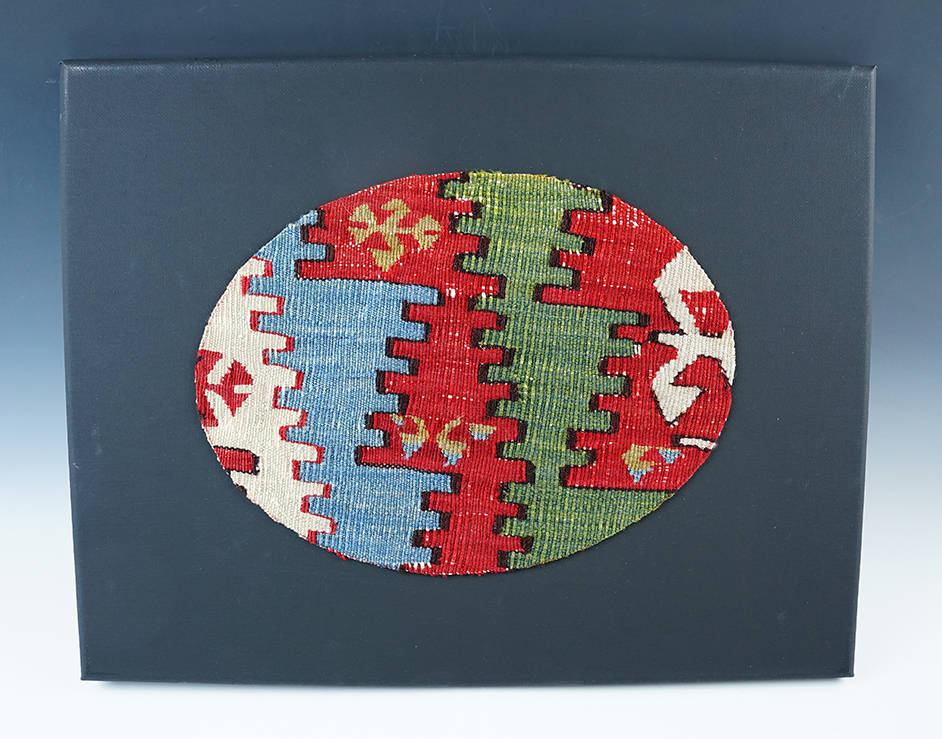 11 3/4" x 8 3/4" Paracas Woven Geometric Pattern Textile Panel - Alpaca wool, Costal Peru. 