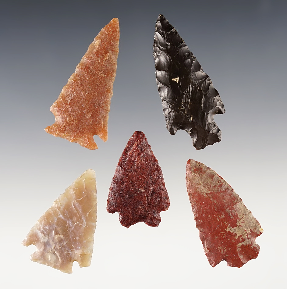 Set of 5 well made High Plains Points. Most are in excellent condition. The largest is 2".