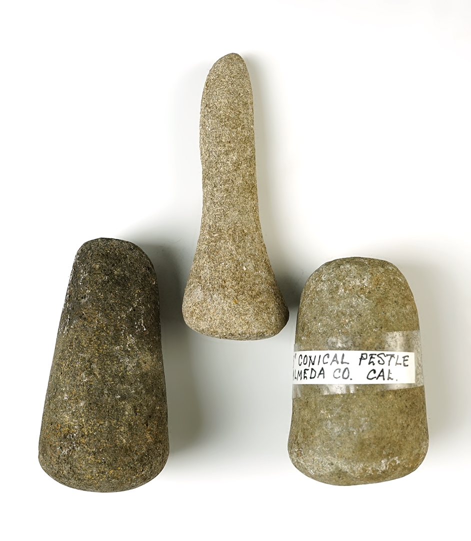 Set of 3 miniature California Pestles in good condition. The largest is 4 1/8".