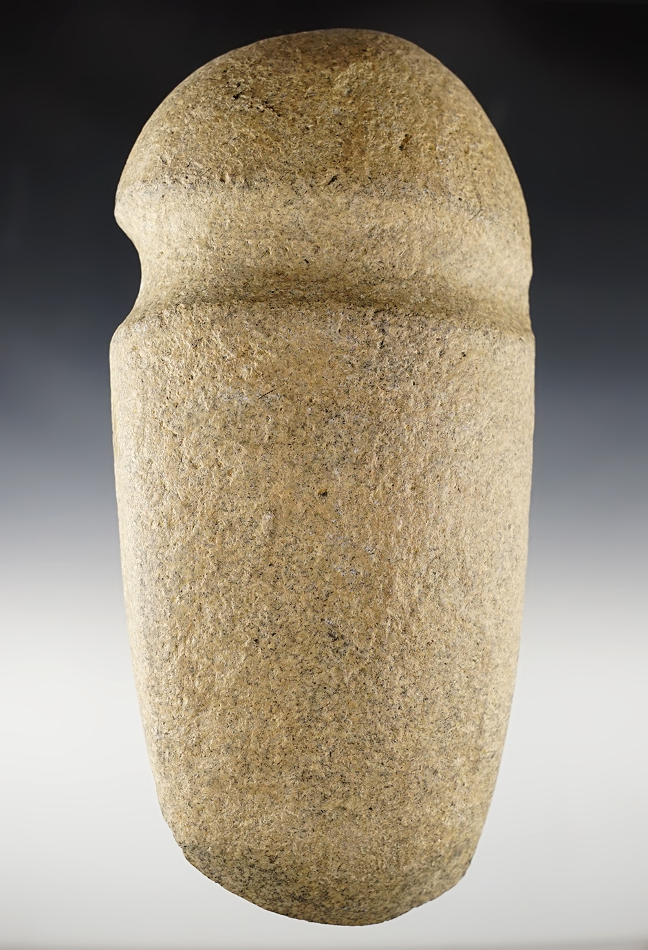 Outstanding 8 1/8" long 3/4 Groove Axe that is finely made from light-colored Hardstone. 