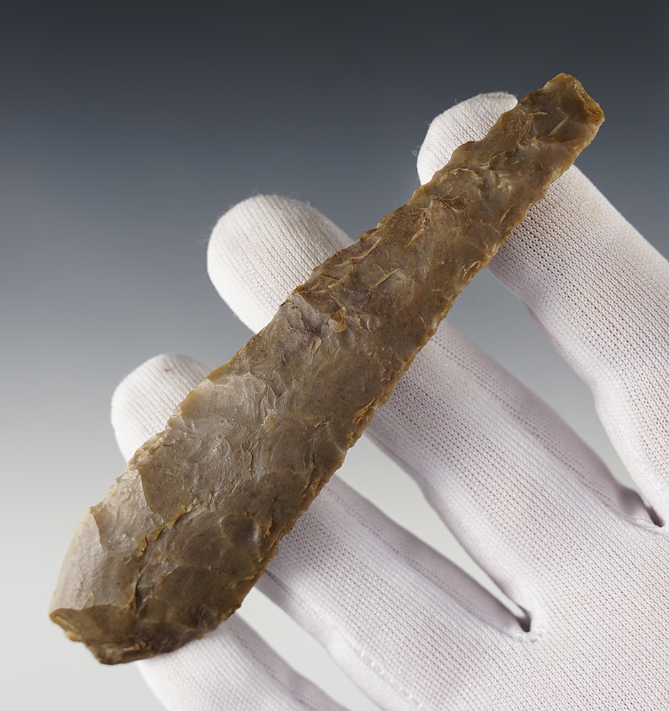 Excellent flaking on this 4 5/8" Ohio Knife with a chisel tip.