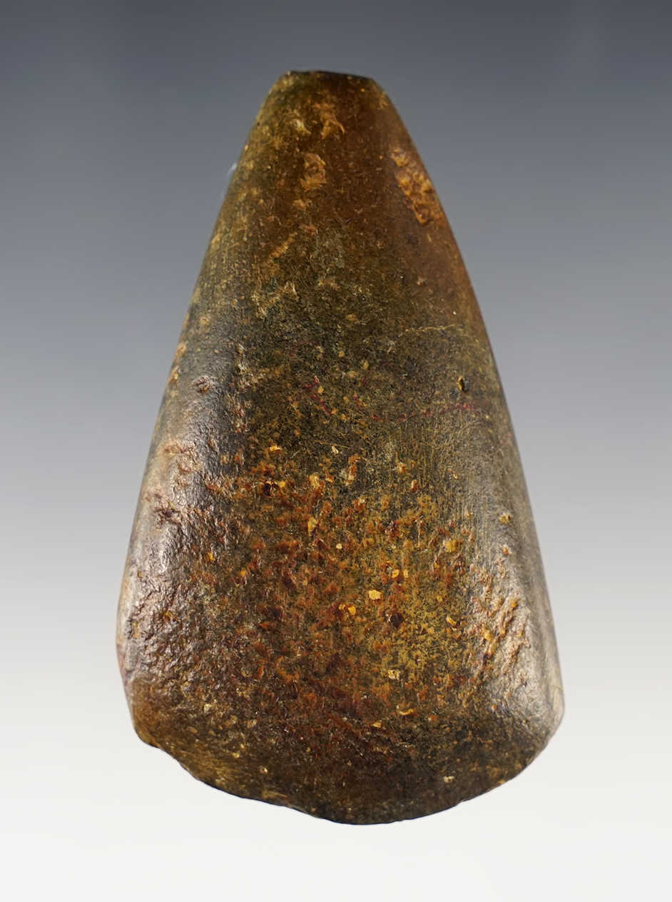 Nice 3" Celt made from patinated Hematite. Found in Tennessee.