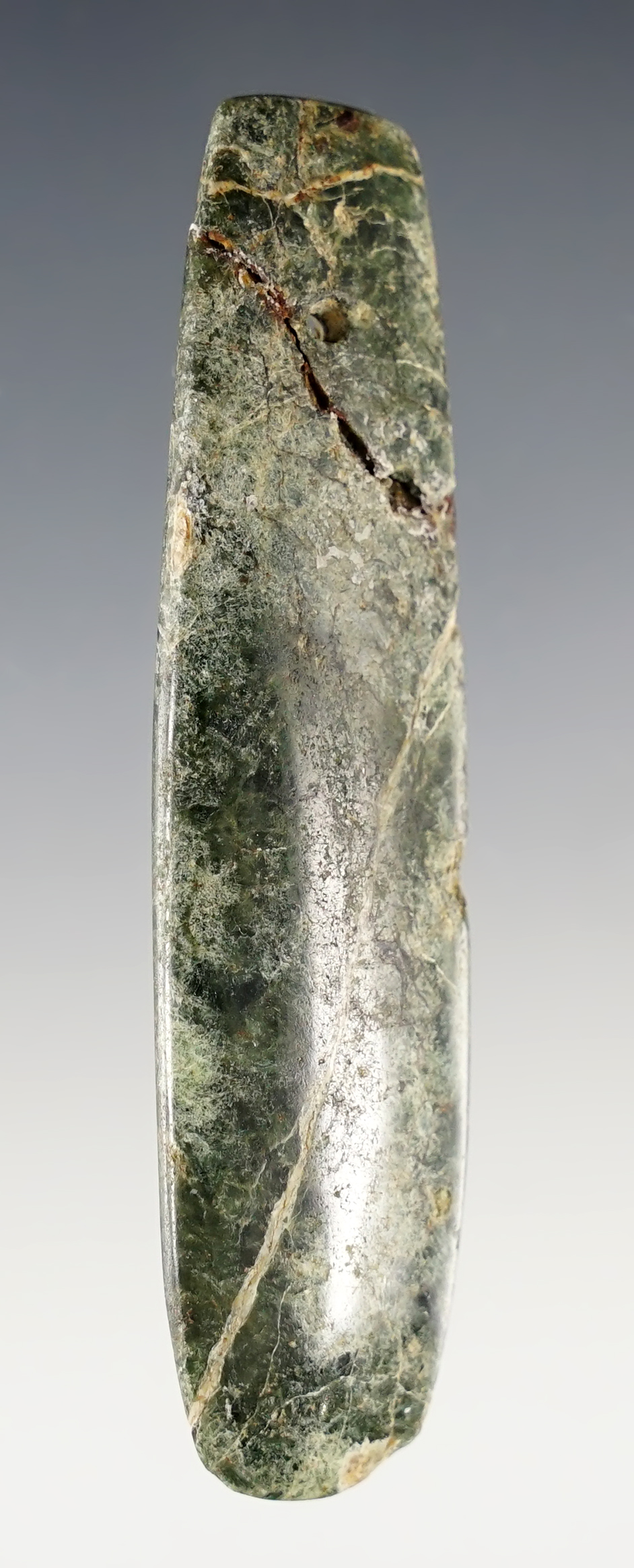 A larger  3 3/16" Celt Form Heirloom Pendant, Costa Rica, Nicoya Peninsula. Broken & glued.