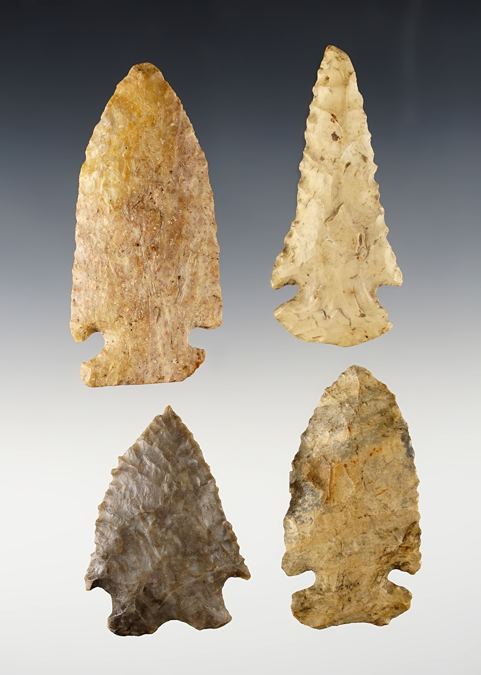 Set of 4 well made Ohio points in nice condition. The largest is 2 15/16".