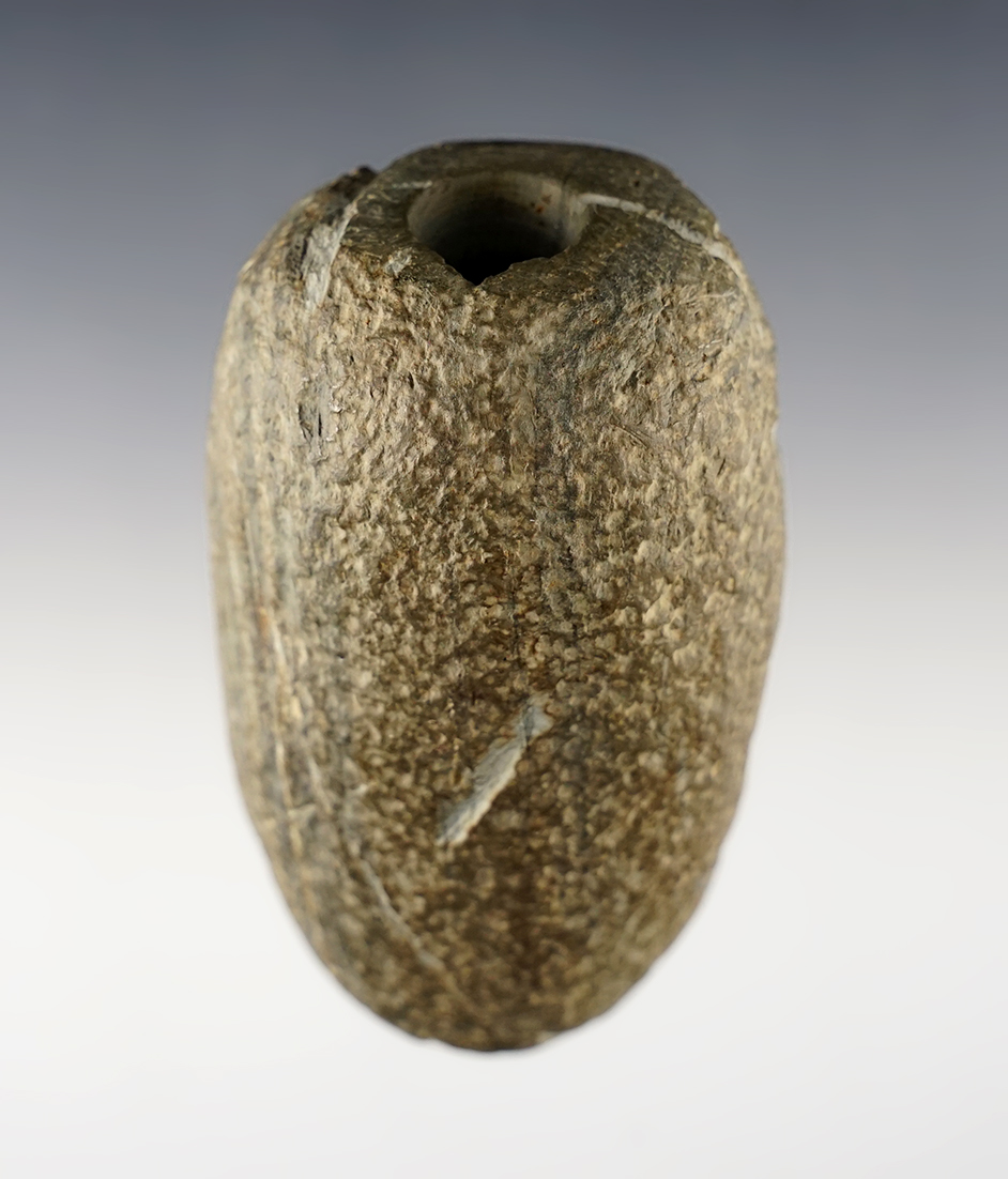 3 1/2" Tube Bannerstone Preform made from Banded Slate. Found in Ohio.