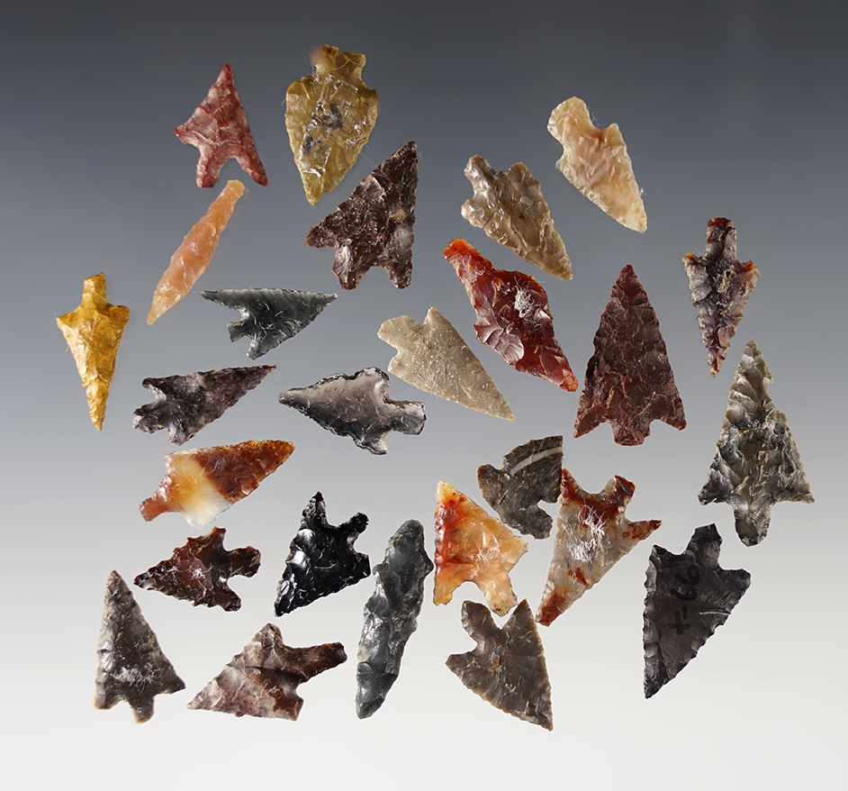 Set of 26 assorted Points found near the Columbia River in the Washington/Oregon area. 