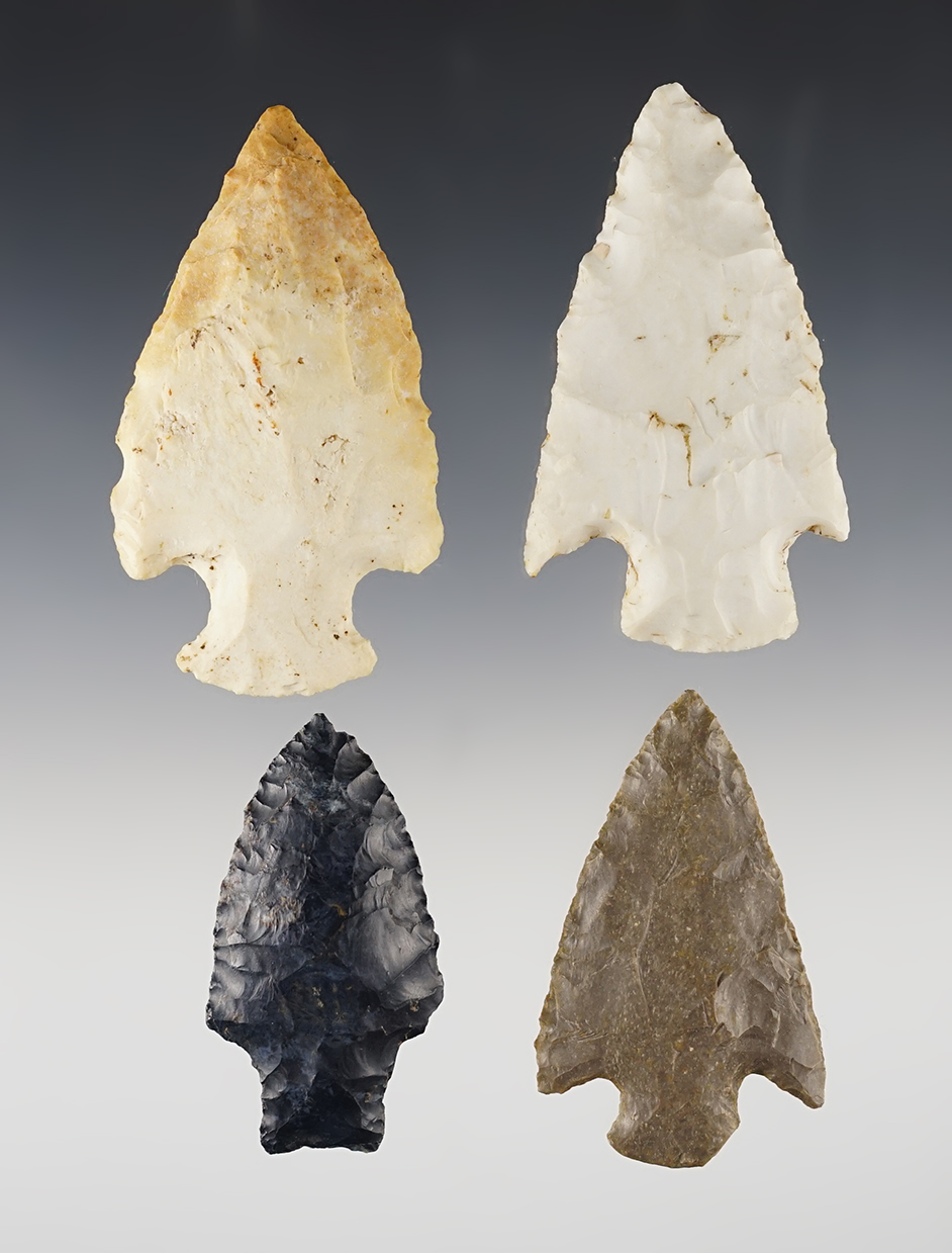 Set of 4 well made Ohio Points. Includes a Heavy Duty, Hopewell and more. The largest is 3".