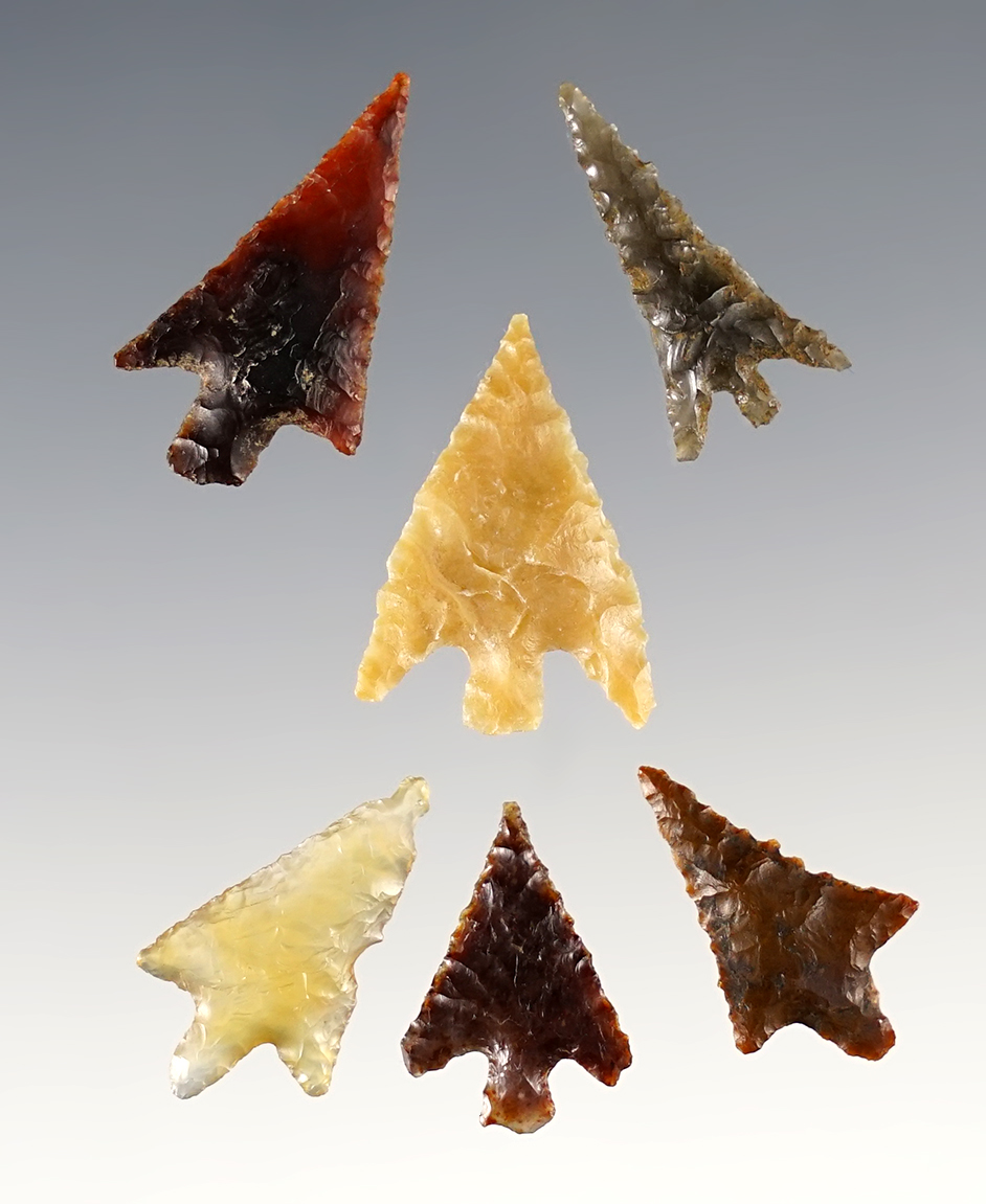 Set of 6 nice Points found near the Columbia River in the Washington/Oregon area. 