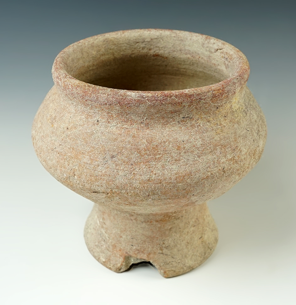 6" tall x 5 3/4" wide solid condition Ban Chiang pottery vessel recovered in Thailand. 