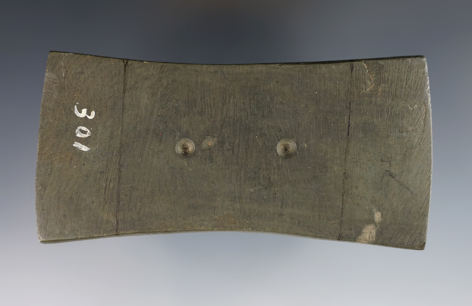 4" Bi-Concave Gorget that has been spotted for drilling. Very nicely polished surface. Ohio.