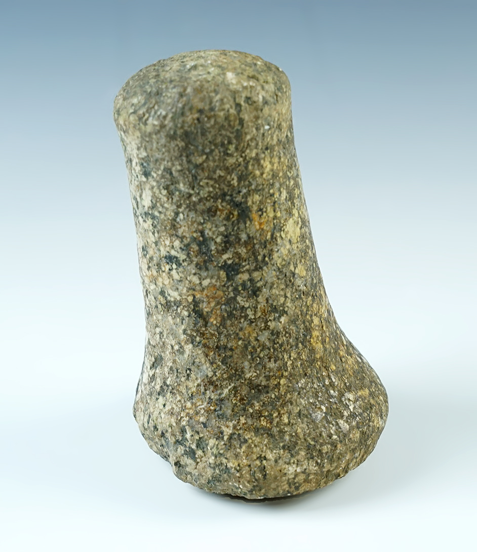 4 3/4" tall Knobbed Bell Pestle found in Pickaway Co., Ohio. Ex. Bill Ballinger, Curly Platt.