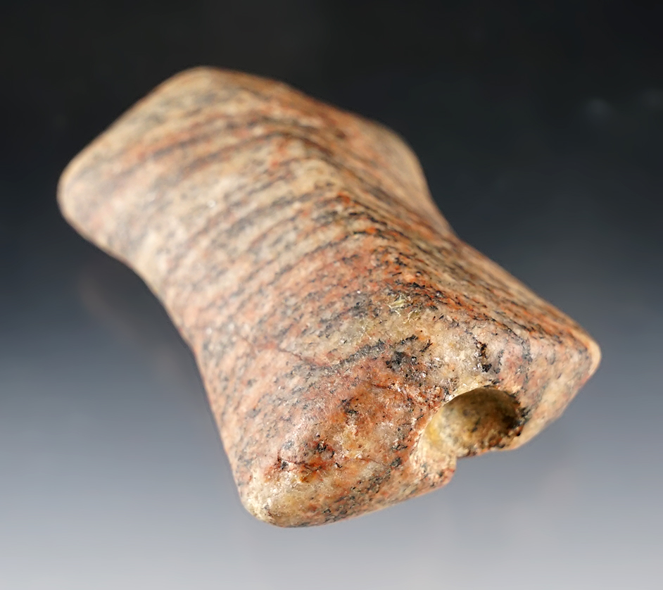 2 1/2" Exotic Prismoidal Bannerstone. Drilling was started on one end. Nice finish. Illinois.