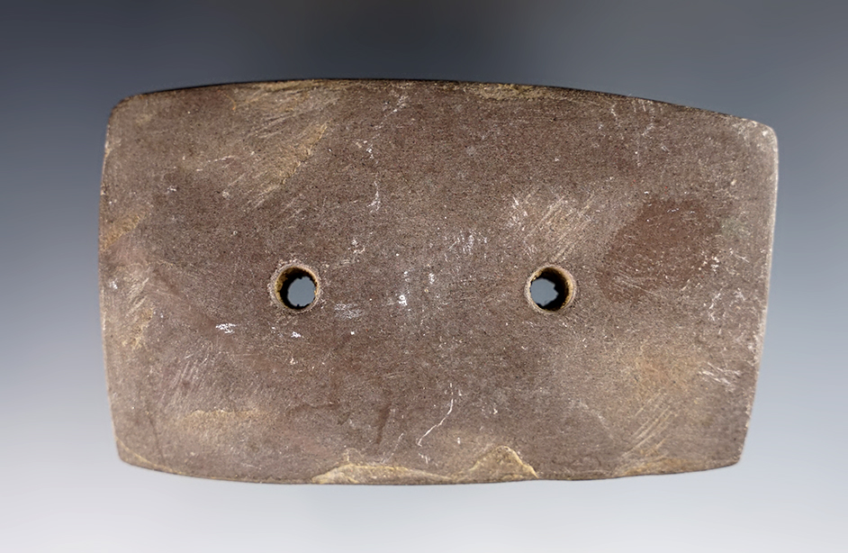 3 13/16" Slate Gorget found in Ohio that is well patinated. 