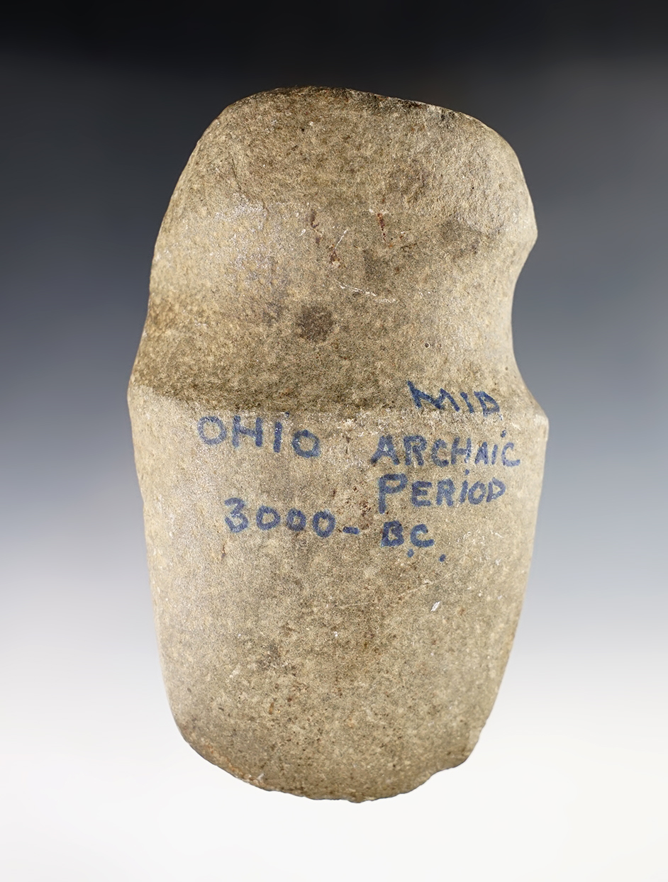 4 3/4" long 7/8 Grooved Archaic Period Axe in nice condition. 