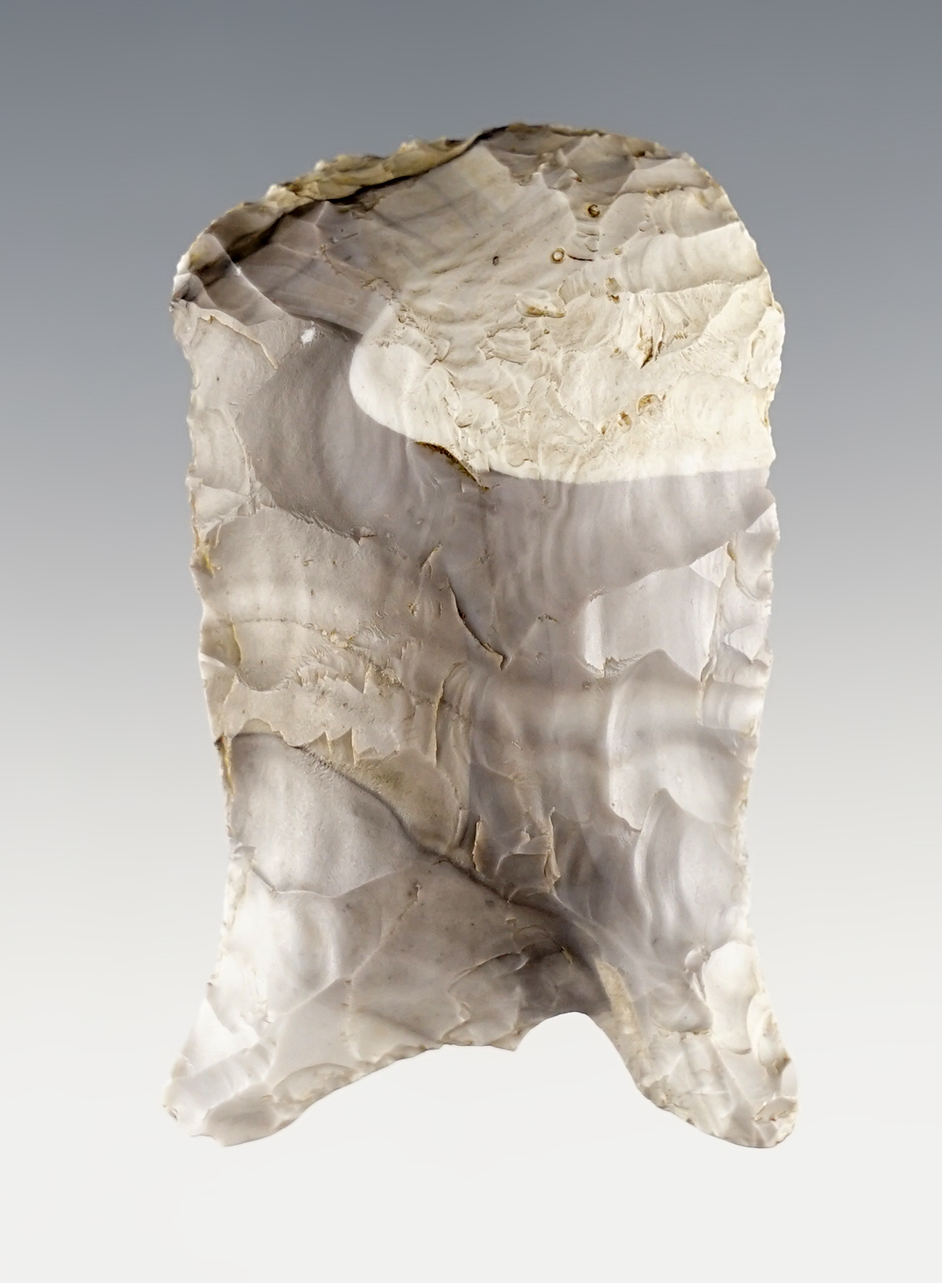 2 1/4" Quad Blunt/Hafted Scraper found in Southern Illinois. Excellent grinding to the base.