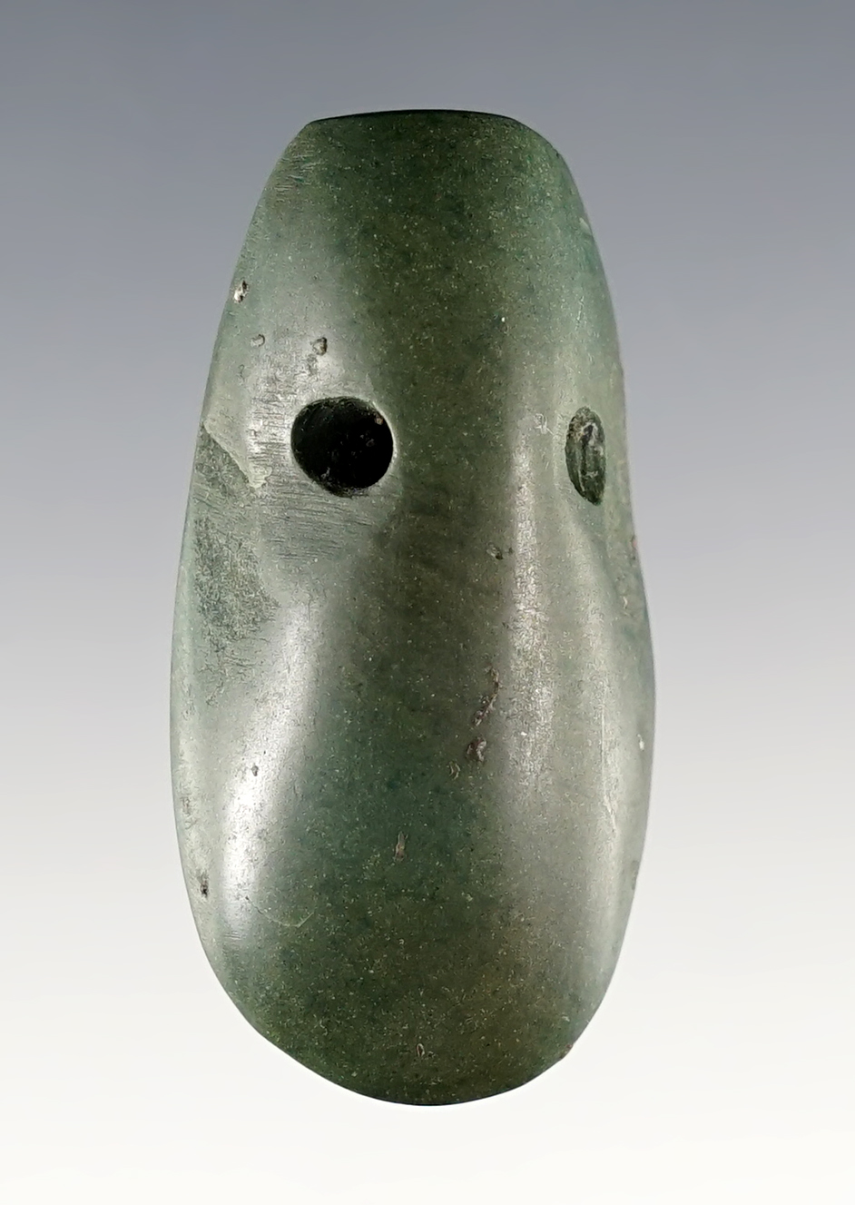 1 7/8" Celt Form Pendant found around Nicoya Peninsula, Guanacaste Province, Costa Rica.