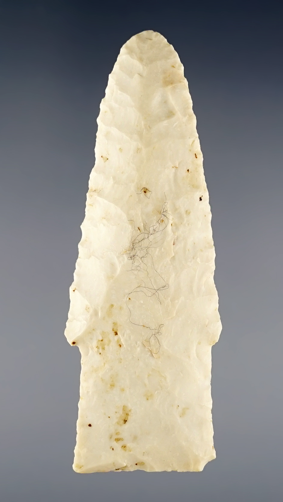 3" Illinois Holland with ancient use polish to the tip. Made from Burlington Chert.