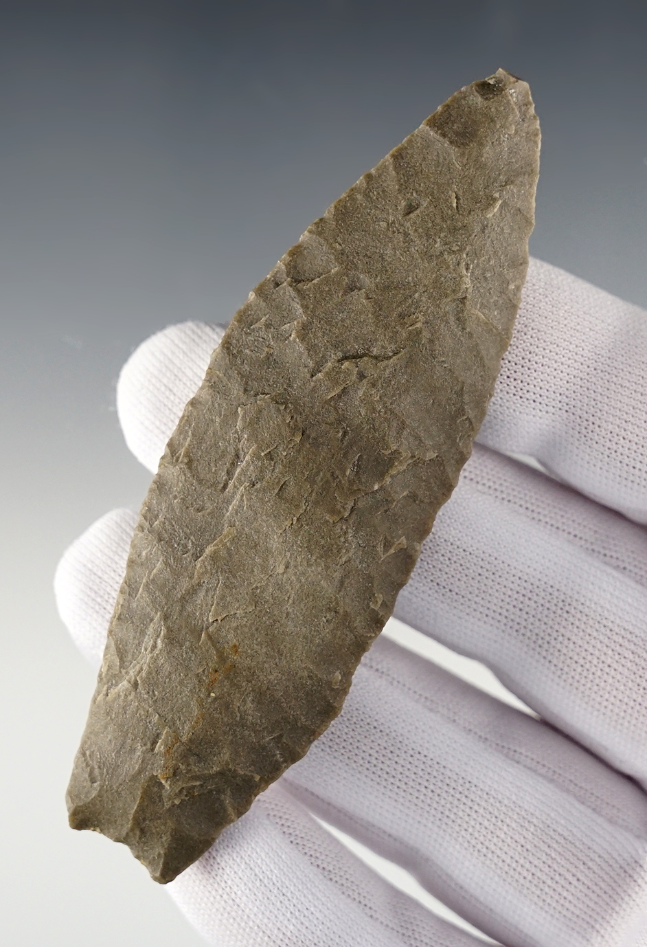 Fine 3 3/4" Angostura found near the town of Oakley, Cassia Co., Idaho. Stermer COA.