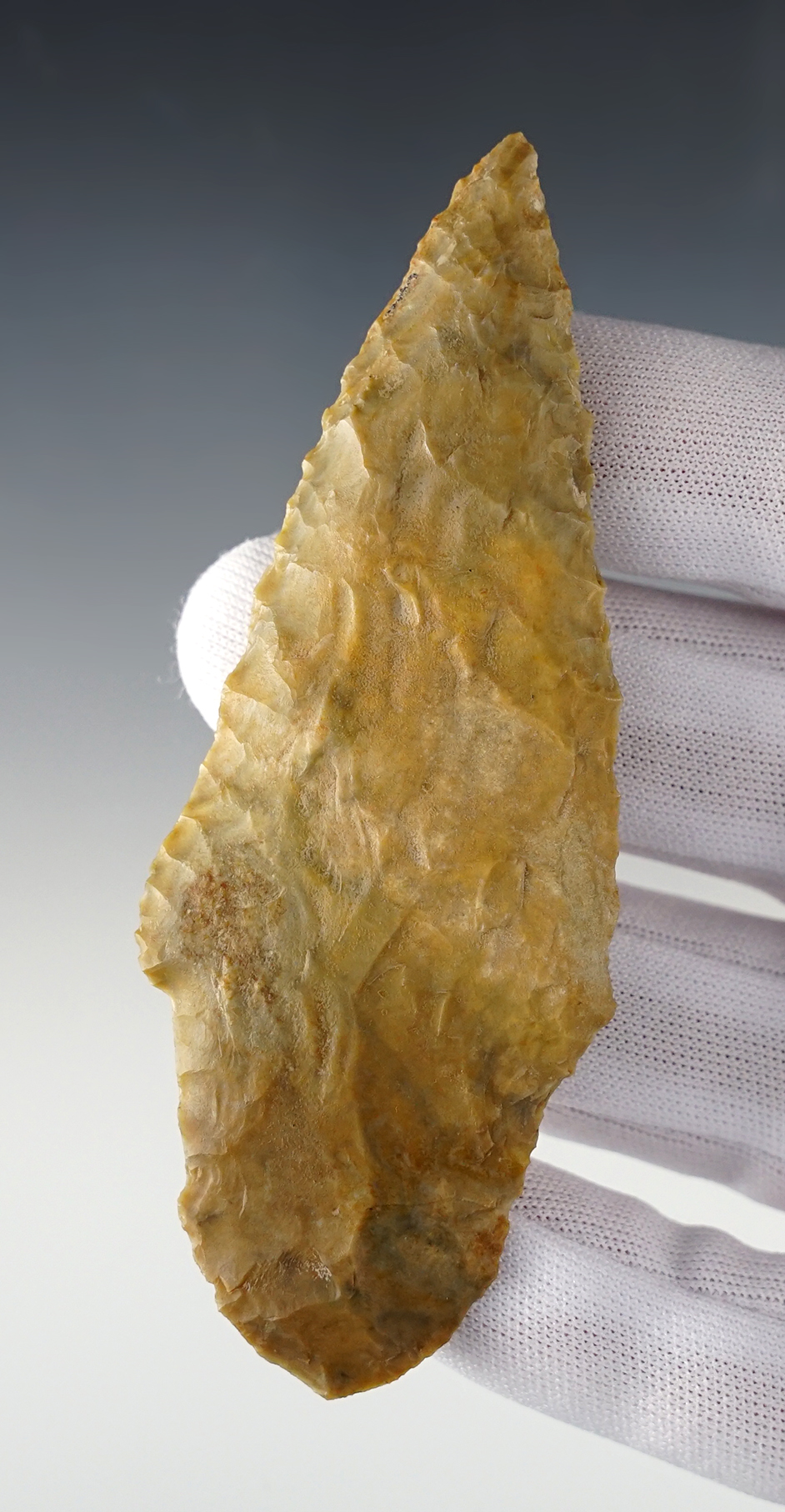 Fine 4" Parman made from well patinated Mottled Chert. Found in Washoe Co., Nevada. 