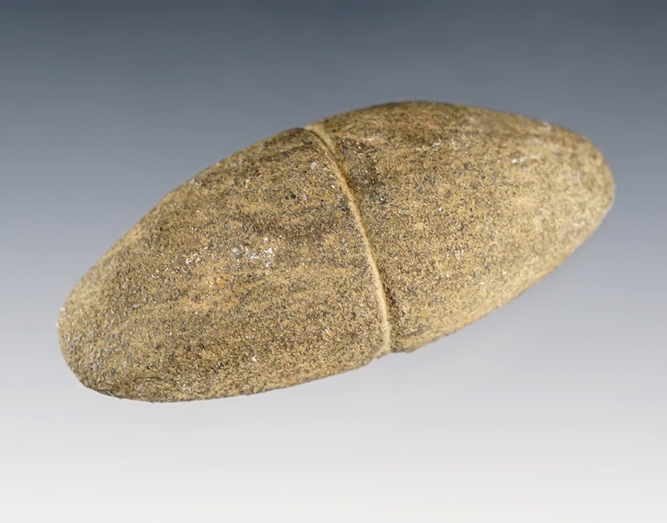 2 3/8" Grooved Loafstone with nice patina. Found in Kentucky. 